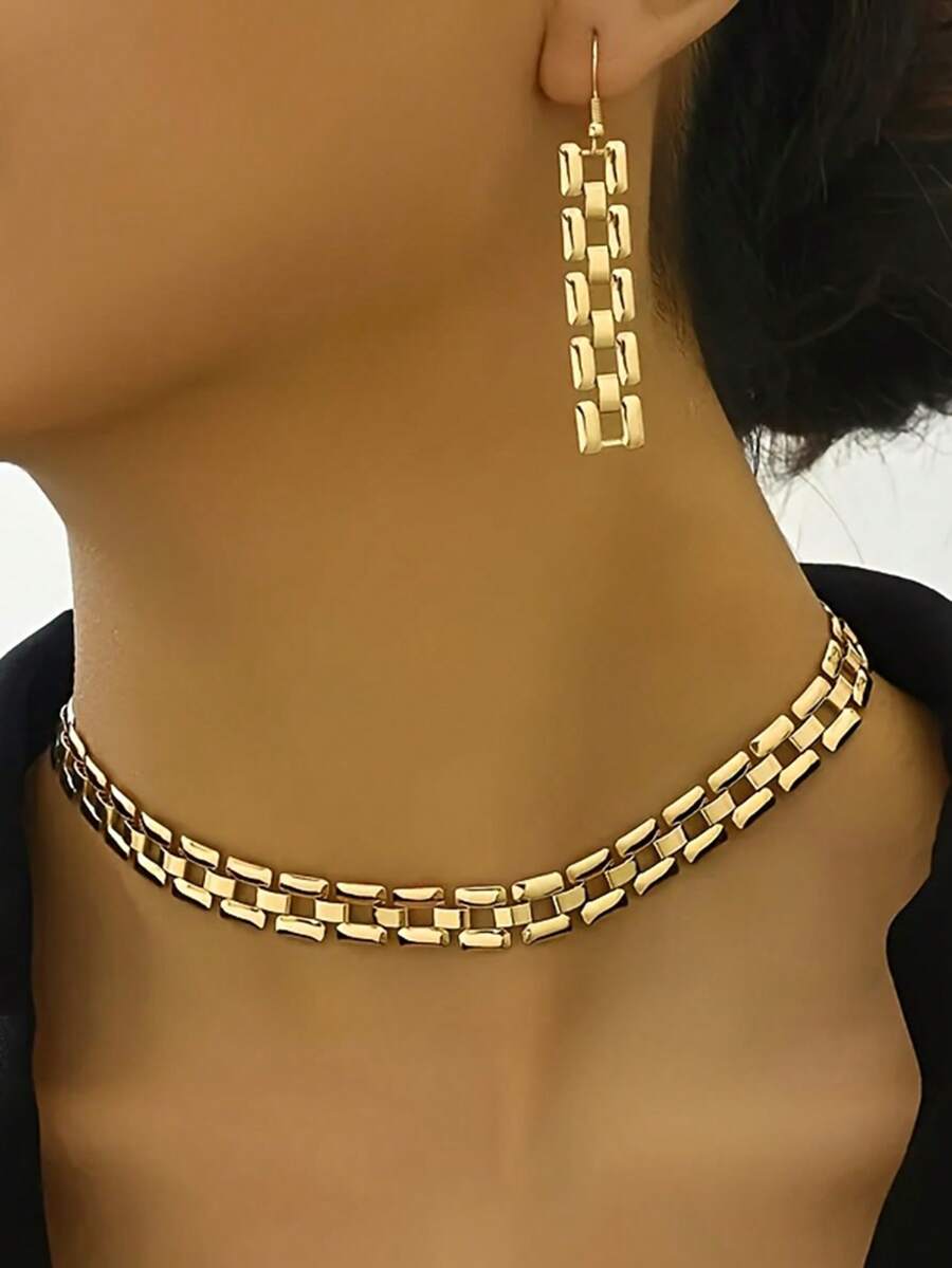 Minimalist Elegant Necklace + Bracelet Jewelry Set