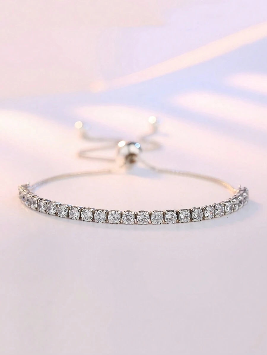 Minimalist Luxurious Fully Pave Crystal Adjustable Bracelet