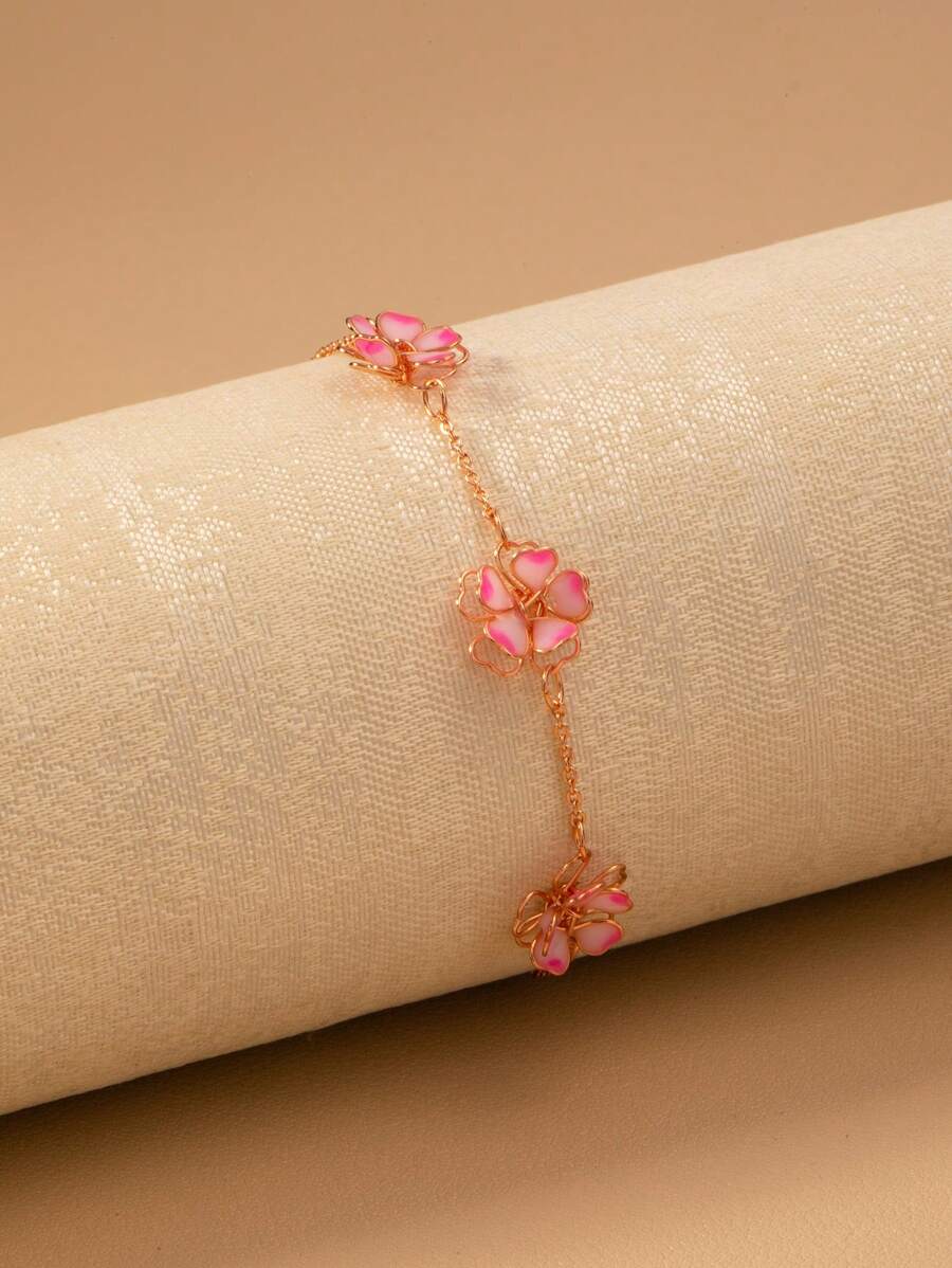 Fashion Minimalist 5-Petal Flower Bracelet