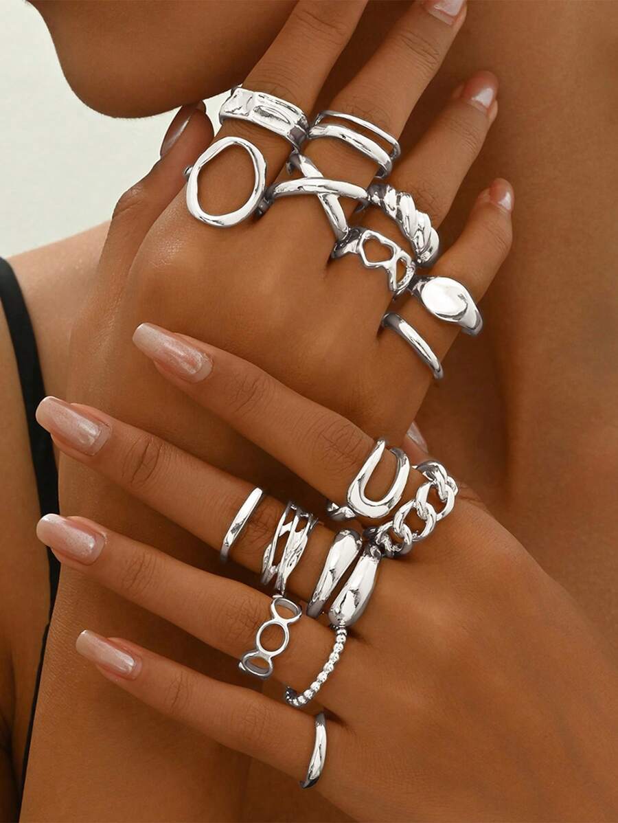 Set Punk Rings Set For Women