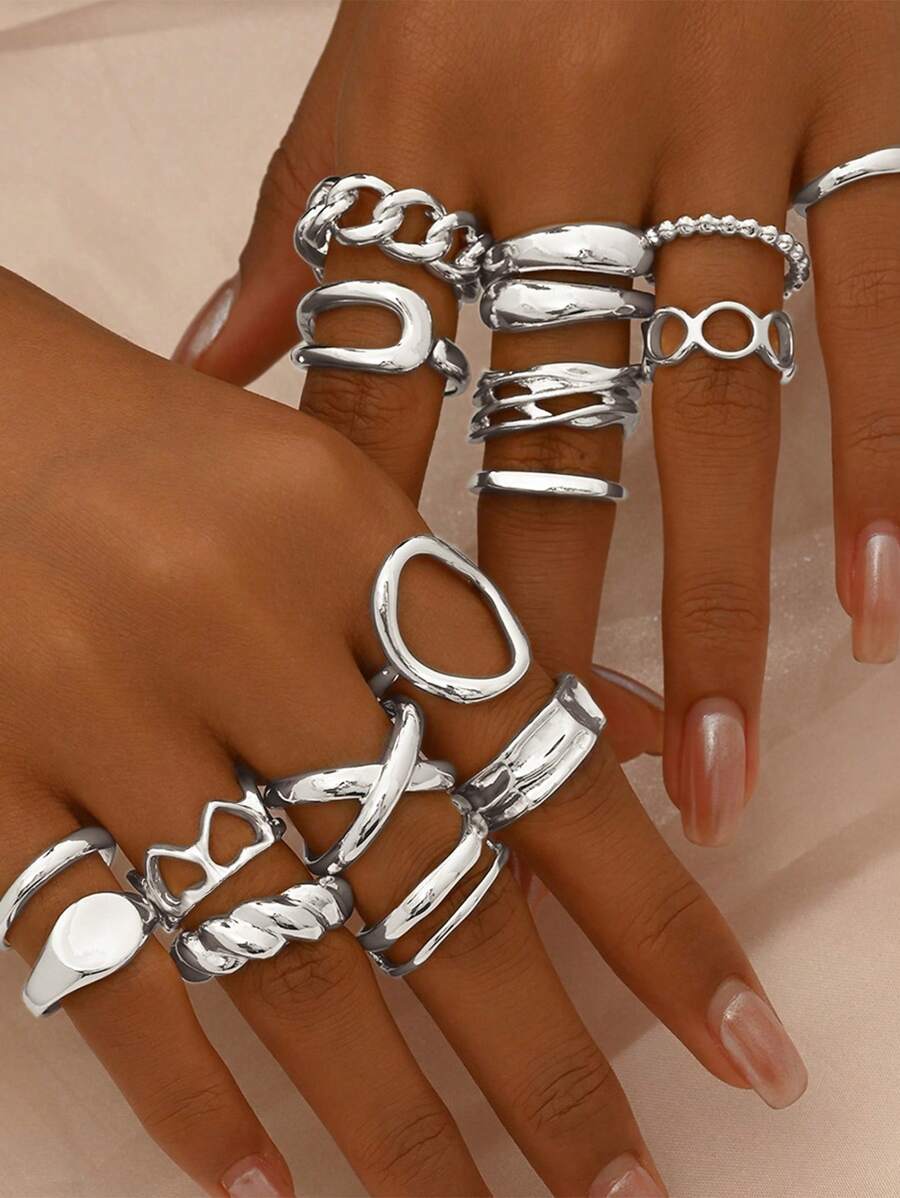 Set Punk Rings Set For Women
