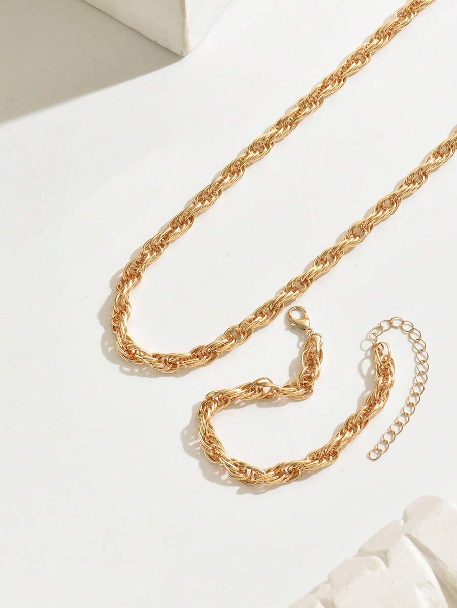 Minimalist Elegant Necklace + Bracelet Jewelry Set