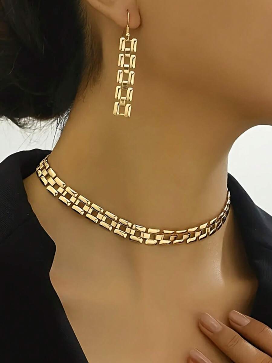 Minimalist Elegant Necklace + Bracelet Jewelry Set