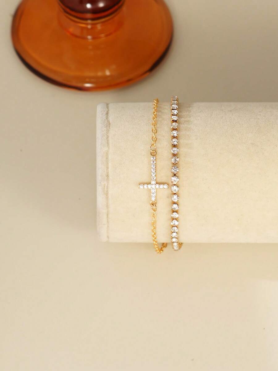 Cubic Zirconia Flower Beaded Bracelet