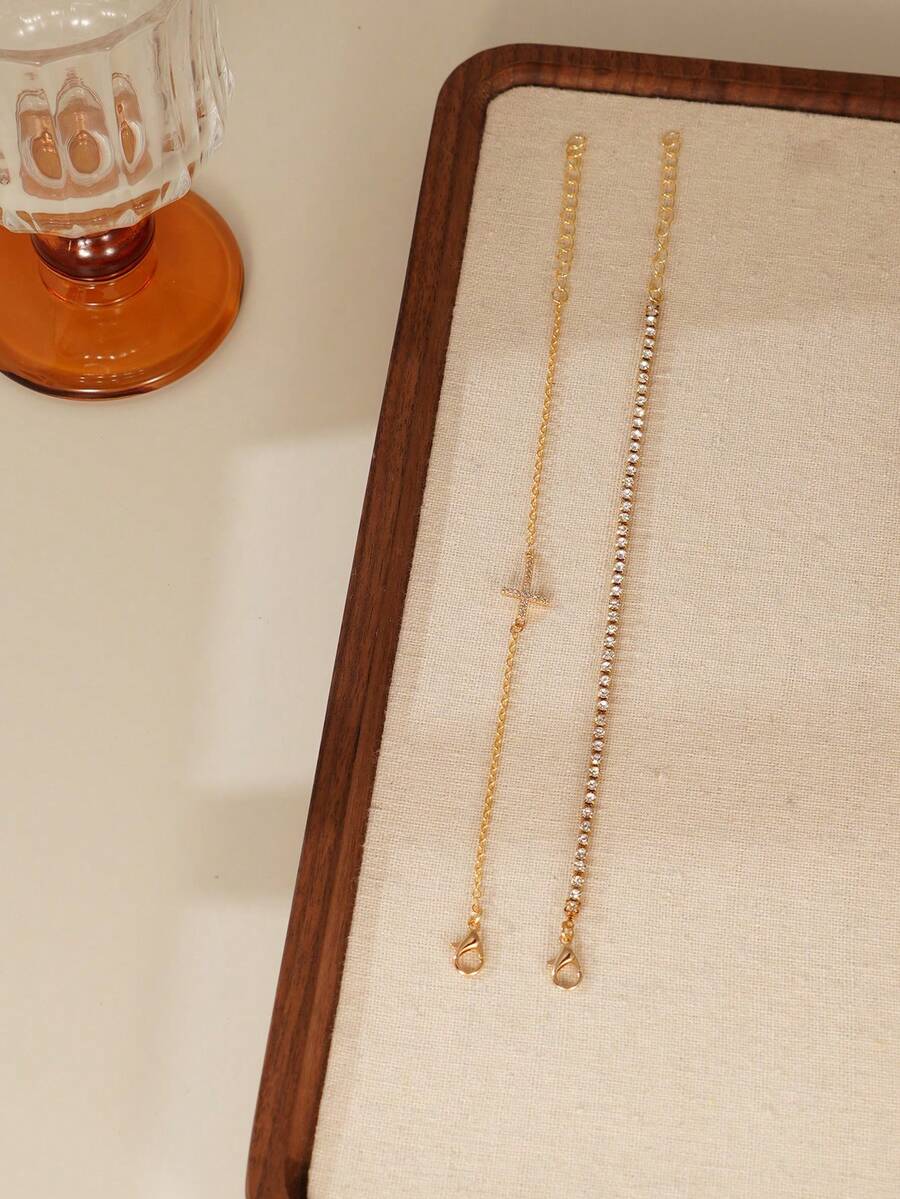 Cubic Zirconia Flower Beaded Bracelet