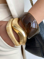Set Arched Resin Cuff Bracelet