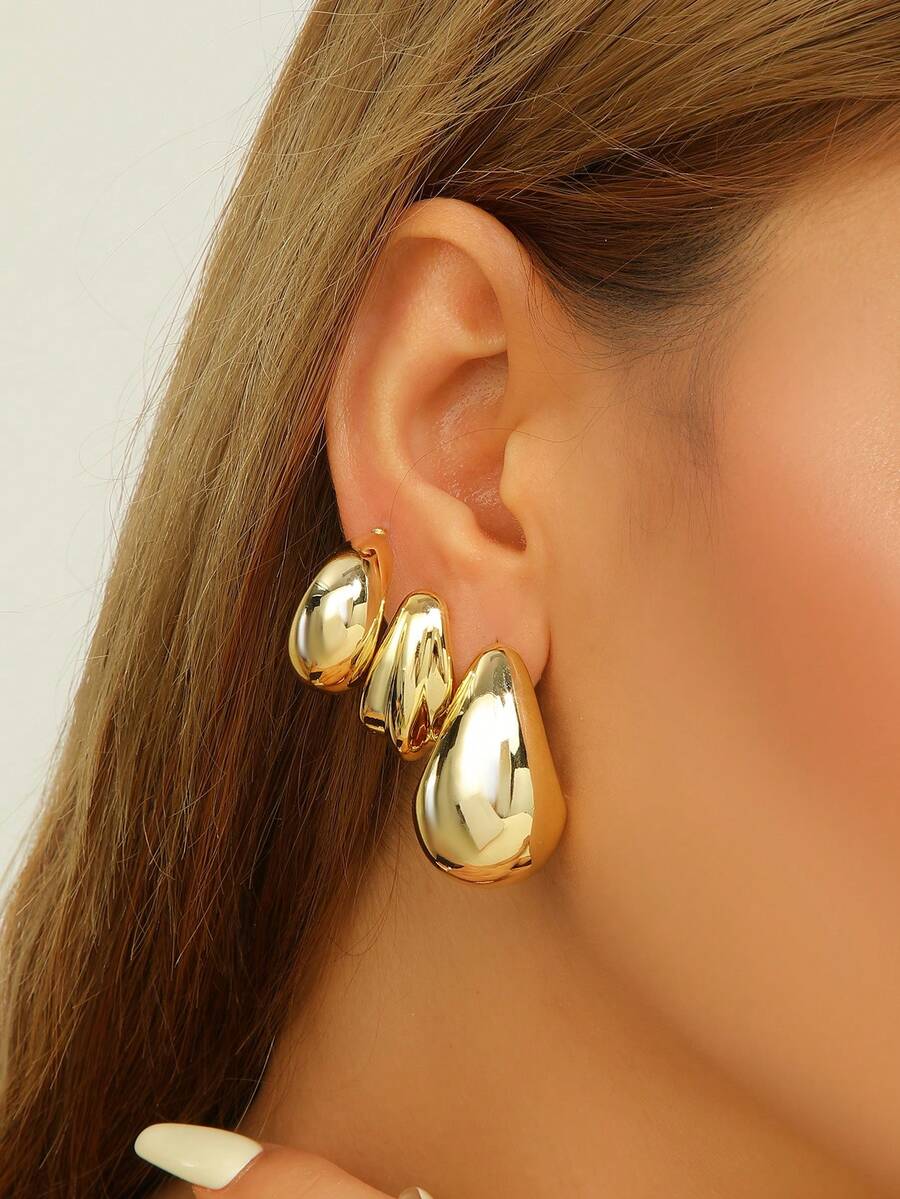 High-End Lightweight Teardrop Stud Earrings